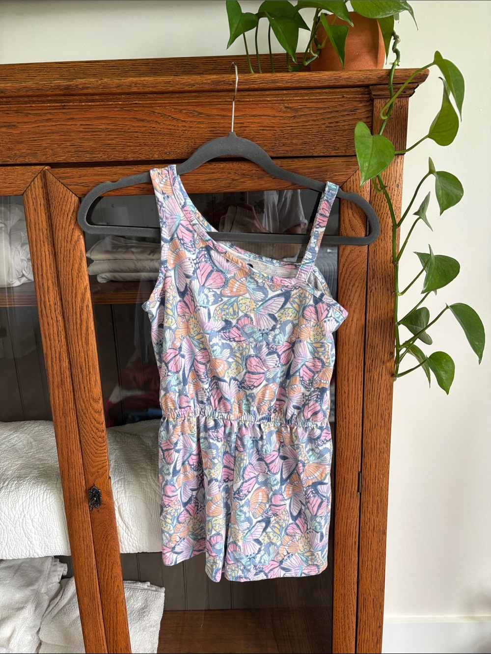 SO Pastel Multi Butterfly Tank Top for Kids
